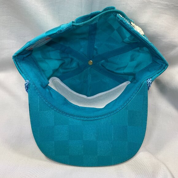 VINTAGE San Juan Signs San Sun Rope Trucker Hat | Teal Checkerboard | Excellent - Picture 5 of 6